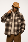 Flannel Overshirt Men Plaid Button Front Chest Pockets Regular Fit