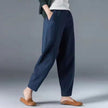 FJØRNA lightweight summer tapered women's trousers with elastic waist, casual and breathable for warm weather.
