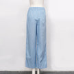 FJØRNA cotton linen wide-leg women's trousers with drawstring pull-on design, relaxed fit, and comfortable casual style.