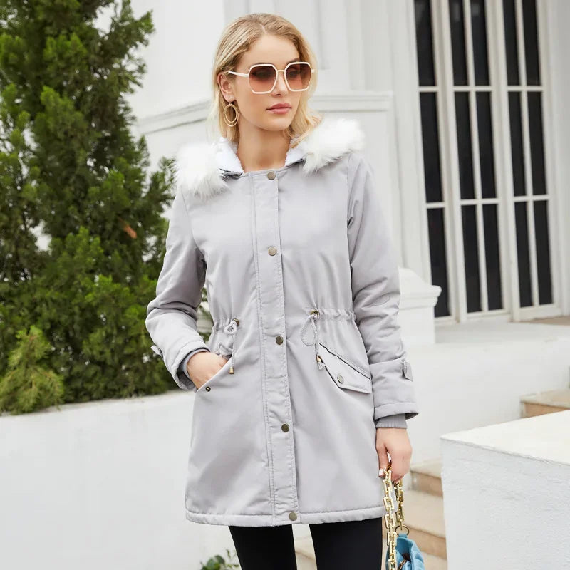 Parka Jacket Sherpa Fleece Lined Hooded Faux Fur Trim Long Winter Coat | Berit