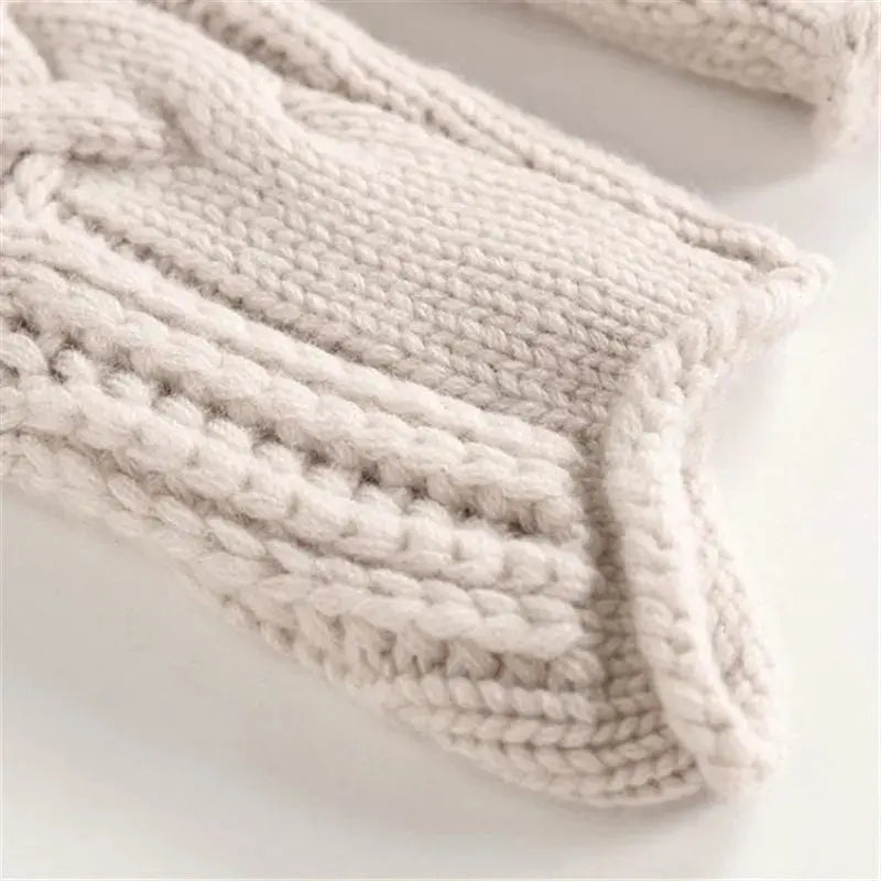 Alice | Women's Turtleneck Cable Print Sweater with High-Neck Cozy for Layering
