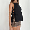 Cotton Blend Tank Top Women Bow Strap Sleeveless