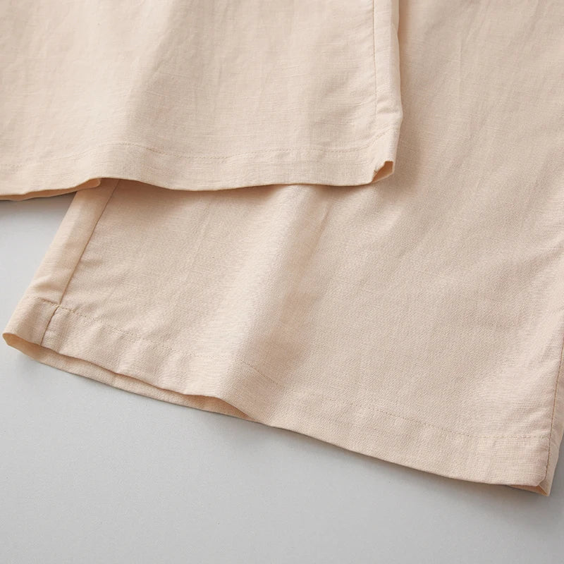 FJØRNA women's knit wide leg trousers with elastic waist, showcasing soft fabric and relaxed fit in a stylish, comfortable design.
