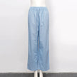 FJØRNA women's cotton linen wide-leg trousers with drawstring pull-on design, casual and comfortable for everyday wear.