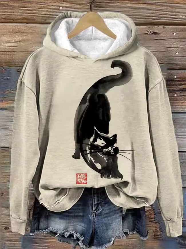 Iris | Women's Cozy Oversized Knit Nordic Hoodie Sweatshirt Pullover with Round-Neck Hooded Star Print Soft for Autumn