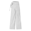 Women’s FJØRNA high-waist cotton wide-leg trousers with a loose fit and pull-on design, shown in a relaxed, flowing style.