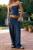 Women's loose knit wide-leg trousers by FJØRNA, pull-on style, soft and comfortable knit pants for women.