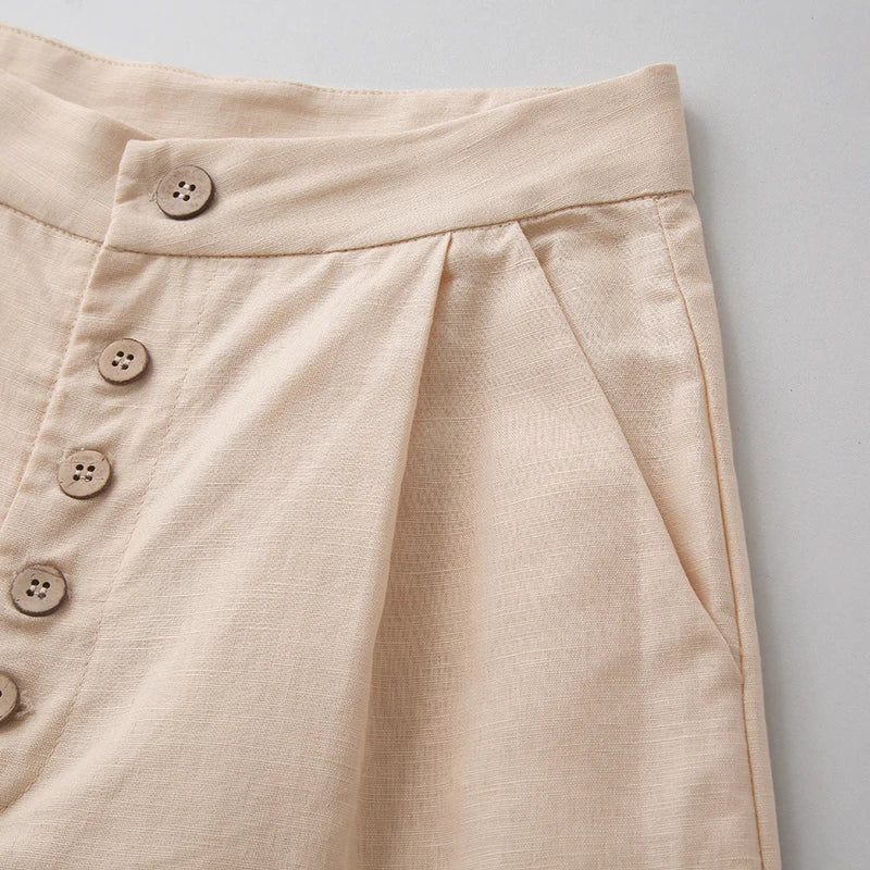 FJØRNA women's knit wide-leg trousers with elastic waistband, soft fabric, and relaxed fit, perfect for casual or stylish looks.