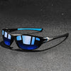 Men's polarized wraparound sunglasses by FJØRNA with UV400 protection, sporty design, and reflective lenses.