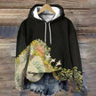 Susan | Women's Relaxed-Fit Floral Print Hooded Sweater with Ribbed Cuffs for Layering