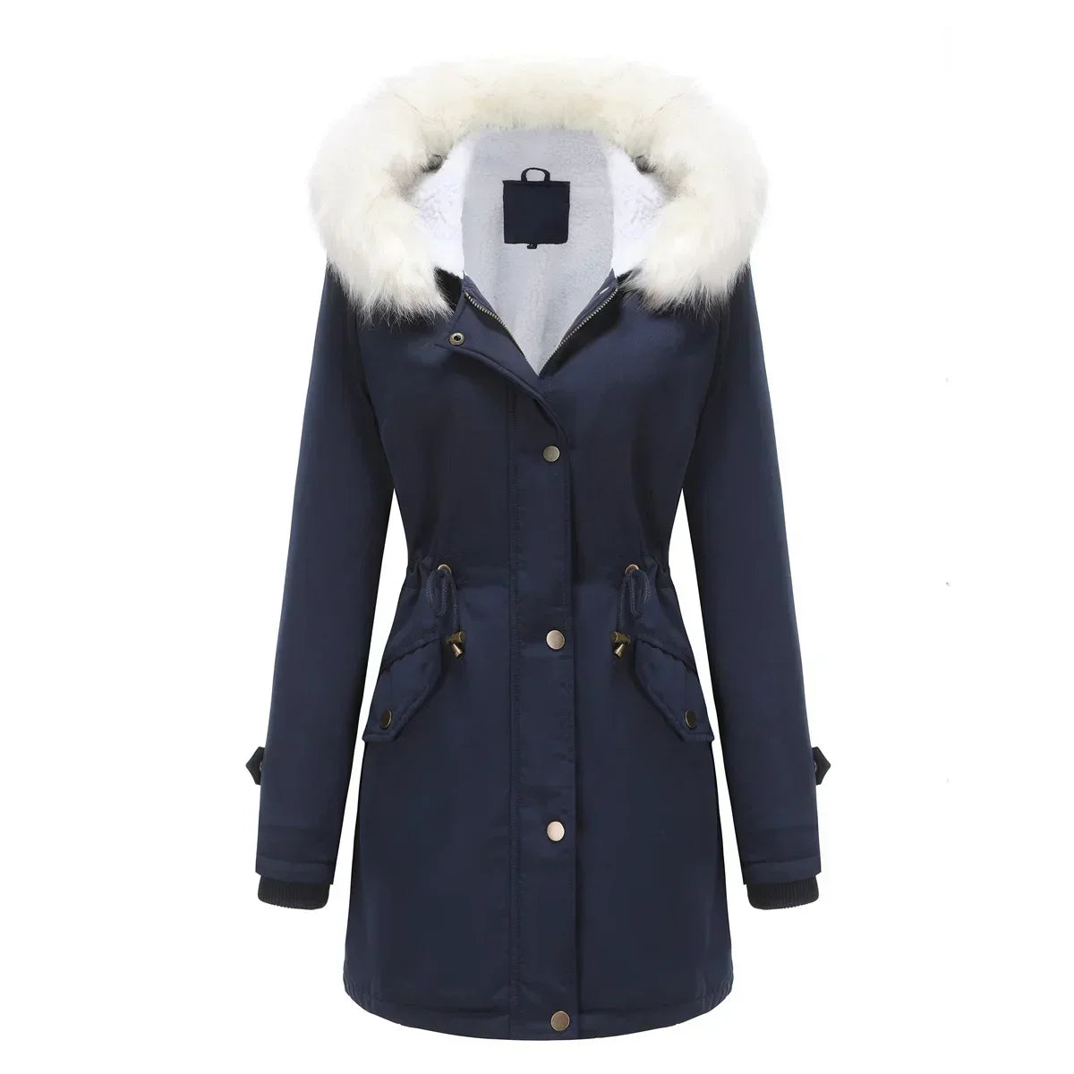 Parka Jacket Sherpa Fleece Lined Hooded Faux Fur Trim Long Winter Coat | Berit
