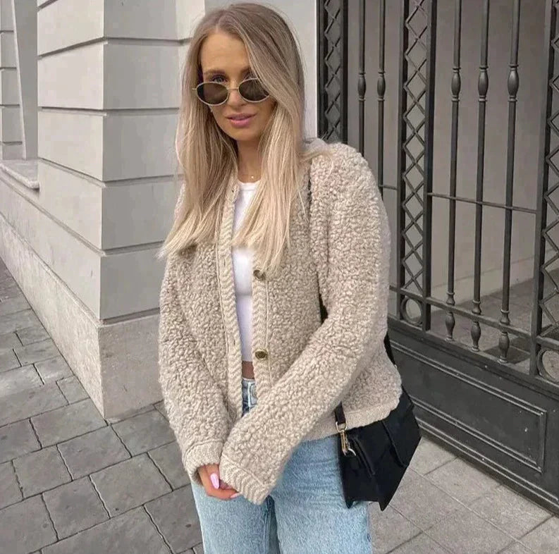 Teddy Gilet Women Sleeveless Plush Winter Warm