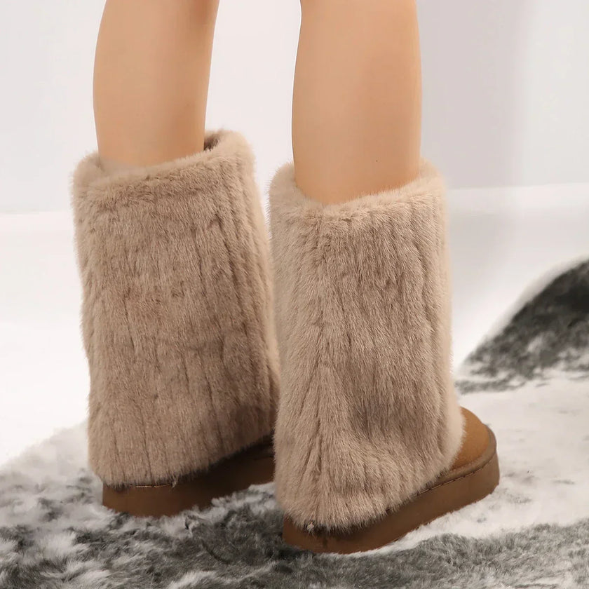 Henriette | Women's Mid-Calf Knit-Cuff Winter Boots
