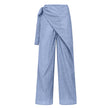 Women's high-waist cotton wide-leg trousers by FJØRNA, loose pull-on pants with relaxed fit and comfortable style.