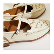 FJØRNA women's Italian leather woven slingback sandals in brown leather, stylish and comfortable for warm-weather wear