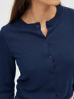 FJØRNA women's longline button-front knit cardigan, soft and cozy tops for women with a stylish, relaxed fit.