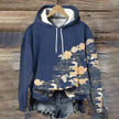 Susan | Women's Relaxed-Fit Floral Print Hooded Sweater with Ribbed Cuffs for Layering