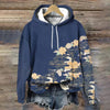 Susan | Women's Relaxed-Fit Floral Print Hooded Sweater with Ribbed Cuffs for Layering