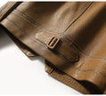 Faux Leather Jacket Women Utility Turn-Down Collar