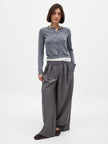 FJØRNA women's longline button-front knit cardigan, stylish and cozy tops for women, featuring a comfortable, relaxed fit.