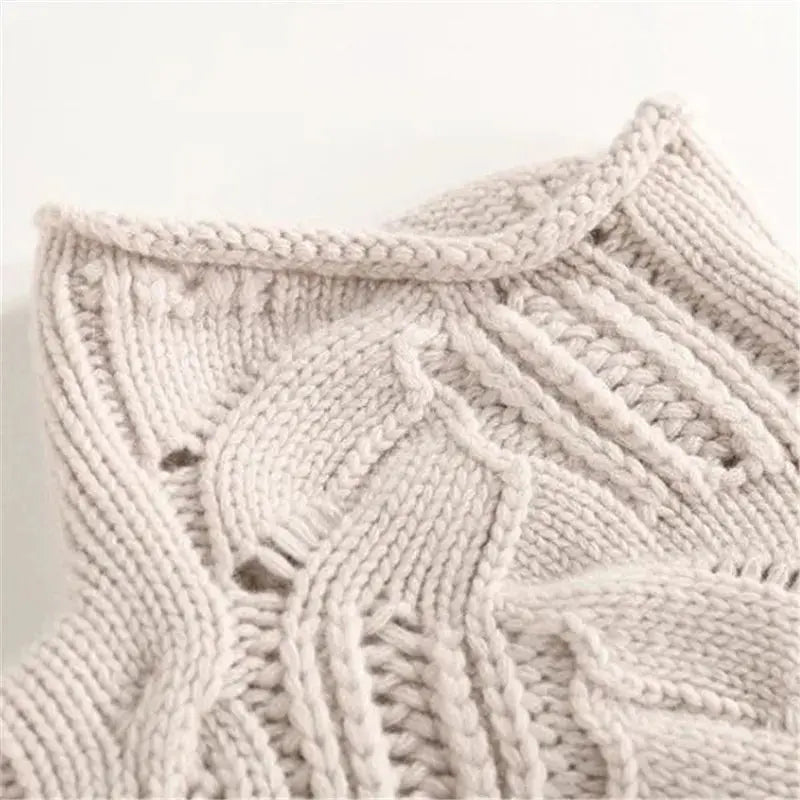 Alice | Women's Turtleneck Cable Print Sweater with High-Neck Cozy for Layering