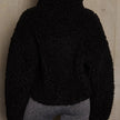Sherpa Jacket Women Cropped Zip Stand Collar Winter