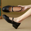 Ida | Women's Leather Block-Heel Heeled Mary Jane Shoes