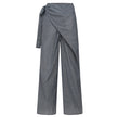 Women's high-waist cotton wide-leg trousers by FJØRNA, loose pull-on pants with relaxed fit and comfortable style.
