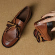 FJØRNA women's dual-tone leather loafers with handcrafted design and cushioned insoles, stylish and comfortable shoes for women.