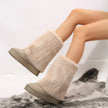 Henriette | Women's Mid-Calf Knit-Cuff Winter Boots