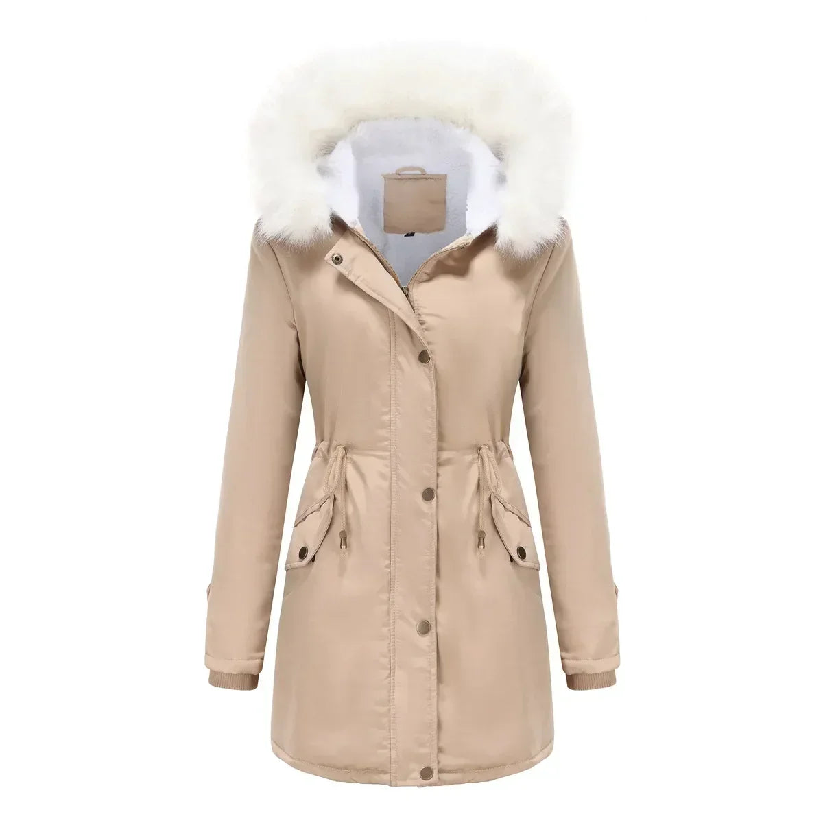 Parka Jacket Sherpa Fleece Lined Hooded Faux Fur Trim Long Winter Coat | Berit