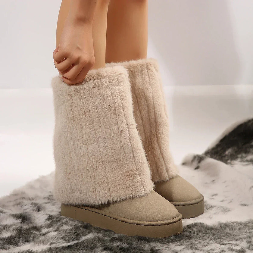 Henriette | Women's Mid-Calf Knit-Cuff Winter Boots