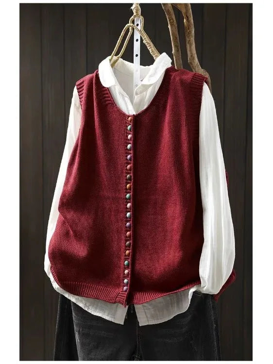 Rosalie | Women's Versatile Knit Button-Front Gilet Vest