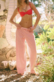 Women's FJØRNA knit wide-leg trousers, loose pull-on pants, featuring a relaxed fit and comfortable knit fabric.