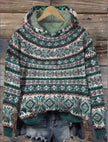 Nora | Women's Cozy Oversized Knit Nordic Hoodie Sweatshirt