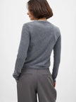 FJØRNA women's longline button-front knit cardigan, soft and cozy knit top, stylish for casual or layered looks