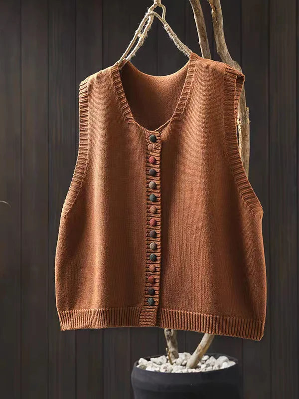 Rosalie | Women's Versatile Knit Button-Front Gilet Vest