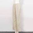 FJØRNA women’s cotton linen wide leg trousers with drawstring, pull-on style, relaxed fit, perfect for casual wear