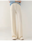 FJØRNA women's Merino wool joggers with wide-leg fit, soft and comfortable pants for casual wear and relaxed style.