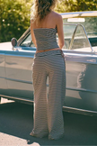 Women's loose-fit knit wide-leg trousers by FJØRNA, pull-on style, soft and comfortable for casual wear.