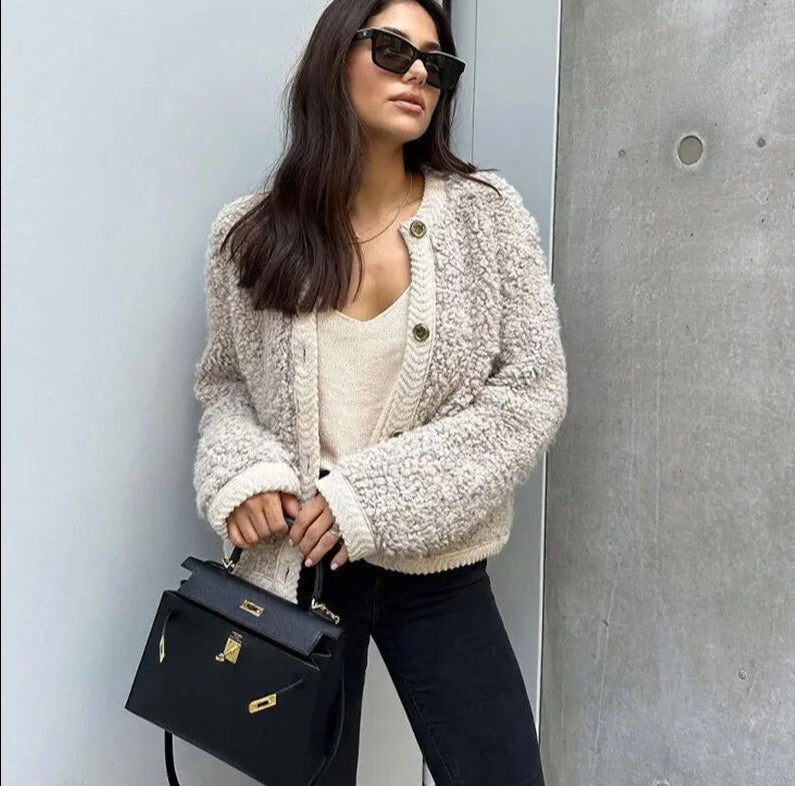 Teddy Gilet Women Sleeveless Plush Winter Warm