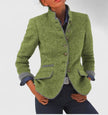 Sigrid | Women's Long Tailored Wool Stand-Collar Blazer
