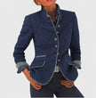 Sigrid | Women's Long Tailored Wool Stand-Collar Blazer