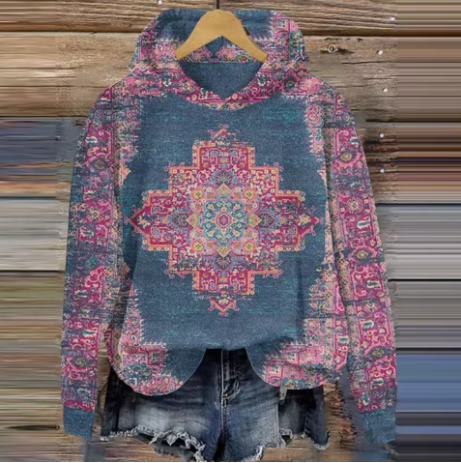 Ivy | Women's Cozy Oversized Knit Nordic Hoodie Sweatshirt