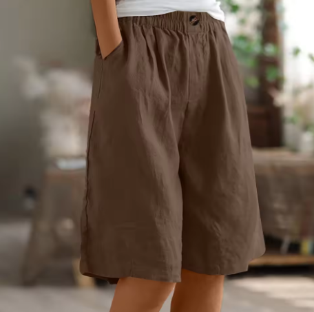 FJØRNA women's lightweight summer shorts with elastic waist, breathable fabric, perfect for warm weather and casual wear.