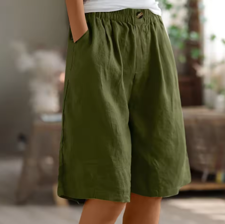 FJØRNA women's lightweight summer shorts with elastic waist and breathable fabric, perfect for casual warm-weather wear.