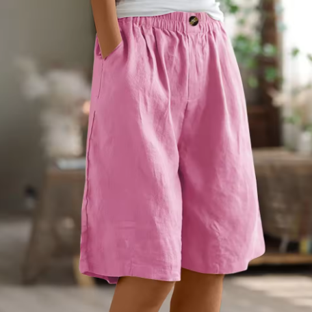 FJØRNA women's lightweight summer shorts with elastic waist and breathable fabric, ideal for warm weather casual wear.