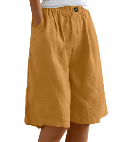 FJØRNA women's lightweight summer shorts with elastic waist and breathable fabric, ideal for casual warm-weather wear.