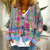 Evie | Women's Relaxed-Fit Knit Cardigan with Floral Abstract Print for Layering