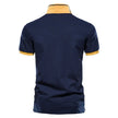Men's short-sleeve polo shirt by FJØRNA, casual men's tops in breathable fabric, featuring a classic collar and button placket.